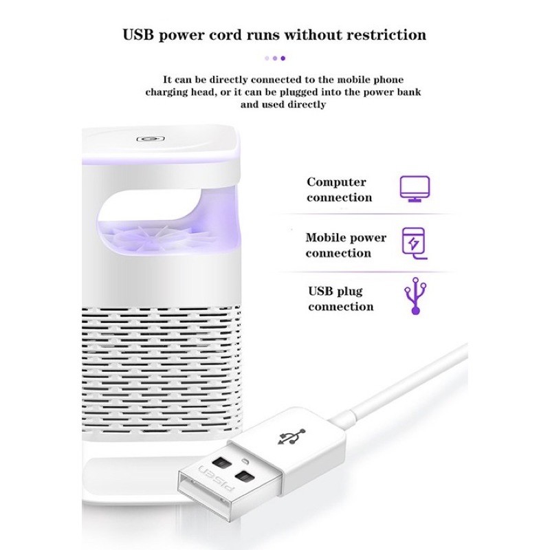 Đèn bắt muỗi diệt côn trùng thông minh,hút muỗi cực mạnh kiêm đèn ngủ cắm usb có bảo hành ( Loại 1)