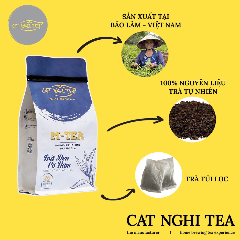 Trà Đen Cô Năm Cat Nghi Tea – Nguyên liệu pha trà sữa và trà trái cây thơm ngon đúng vị