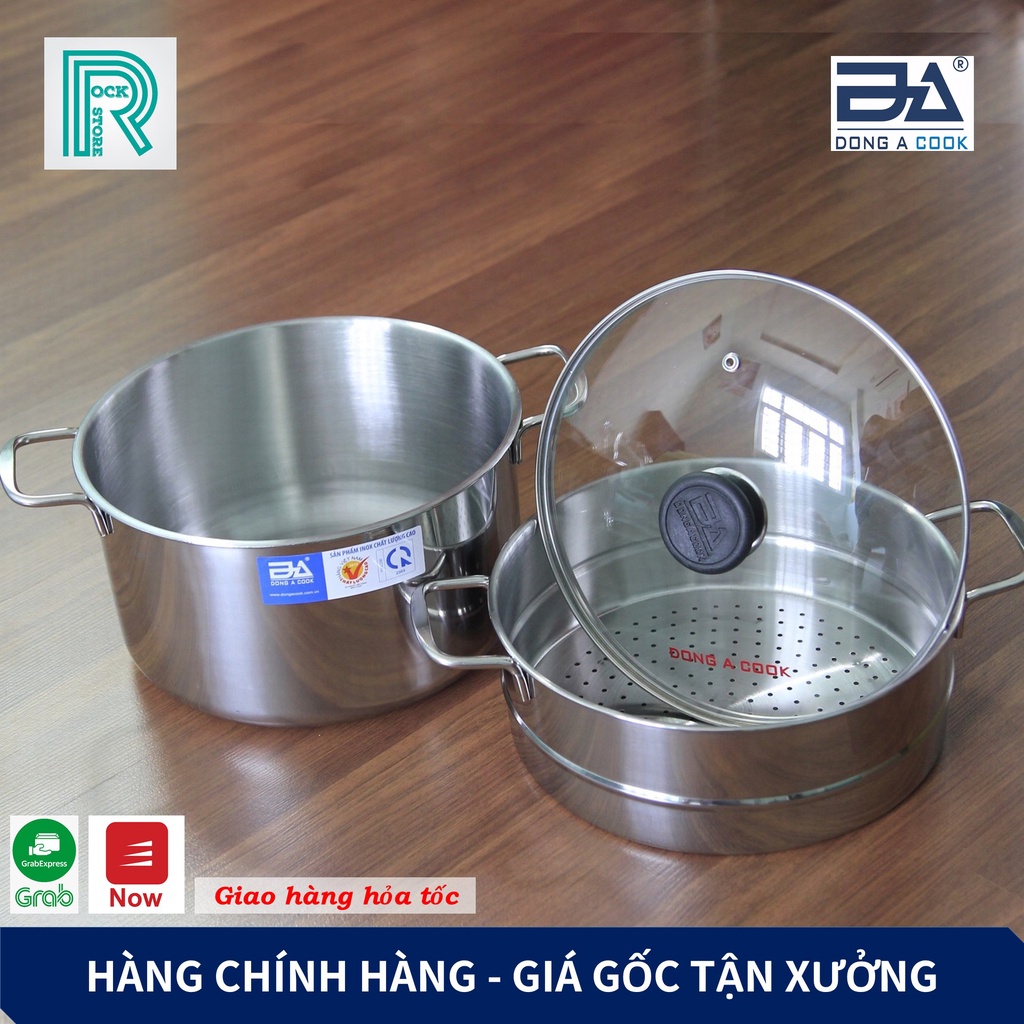 [Hàng chính hãng] Bộ Nồi xửng hấp cá,nấu xôi Inox Đông Á đáy từ cao cấp - Dùng được bếp từ