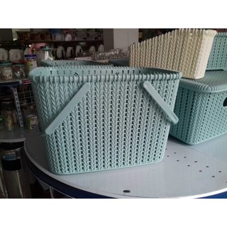 Rổ nhựa có quai xách cao cấp Hồ Long 28.5x19.5x18 (chat với shop để chọn màu)
