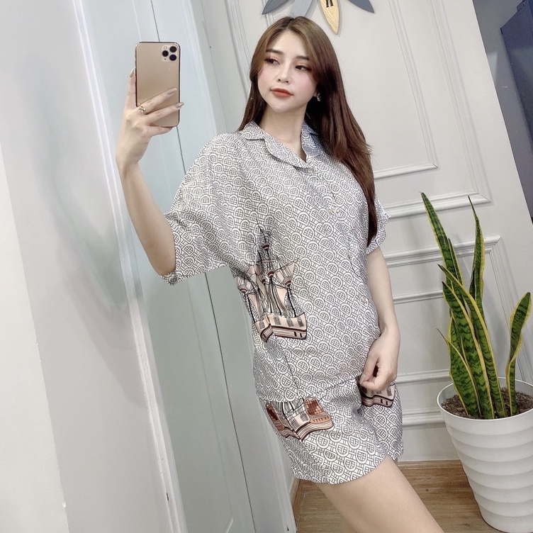 Pijama lụa , đồ ngủ pijama thiết kế cánh dơi cộc đùi túi gấu dễ thương cực xinh , vải latin cao cấp êm mát cực kì đẹp | BigBuy360 - bigbuy360.vn