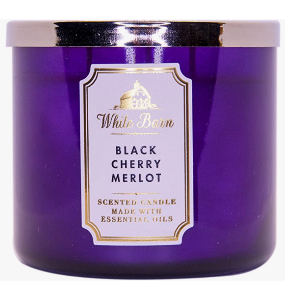 [BILL MỸ] NẾN THƠM THƯ GIÃN BATH AND BODY WORK WHITE BARN 3 BẤC MÙI BLACK CHERRY MERLOT