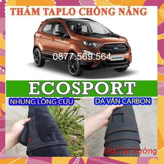 Thảm taplo ecosport -- da vân carbon-nhung lông cừu