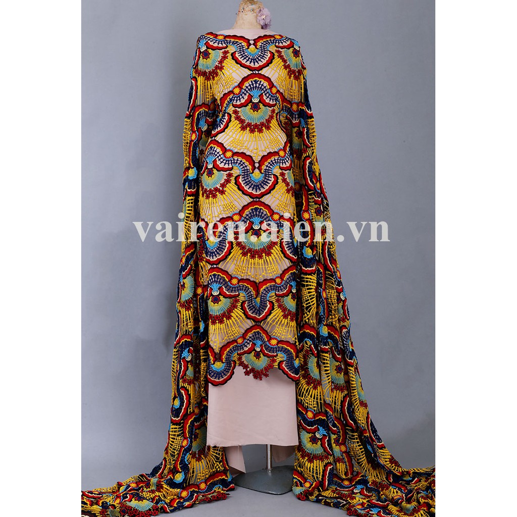 Vải ren cao cấp họa tiết vân mây cung đình_AFL-02