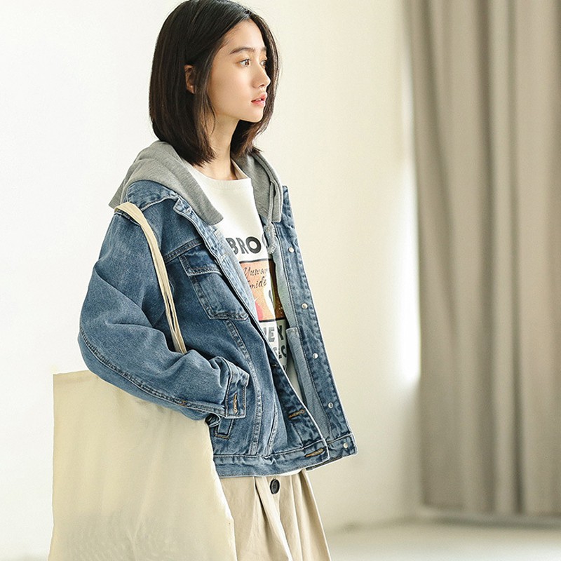 Áo Khoác Denim Thời Trang Mùa Thu Cho Nữ