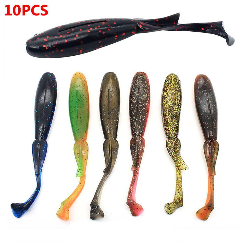 Set 10 Mồi Câu Cá Giả Bằng Cao Su Mềm Kích Thước 8cm 3.4g