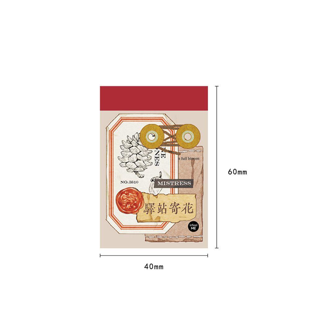 LAYOR1 Bộ 50 Sticker Trang Trí Sổ Tay Phong Cách Vintage
