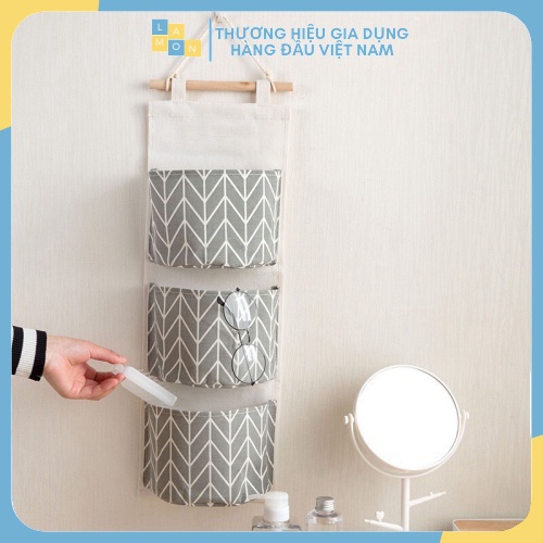 Túi Vải Treo Tường 3 Ngăn Đa Năng, Đựng Đồ Cá Nhân Tiện Dụng - Văn Phòng Phẩm Sáng Tạo 2355 Lamon Store