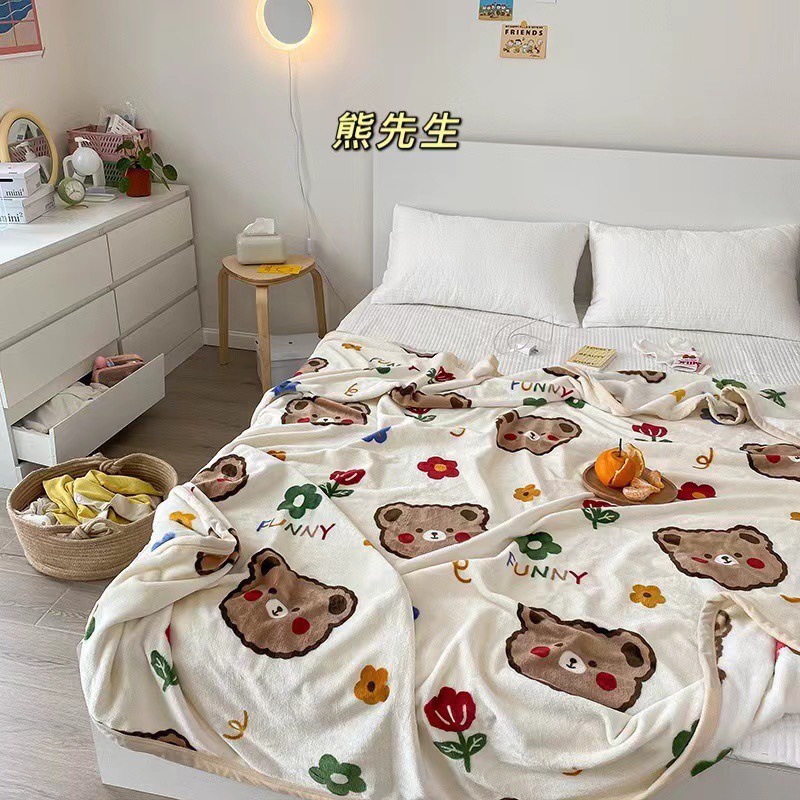 Chăn tuyết sữa phong cách Hàn Quốc, mềm mại vô cùng, kt chuẩn 2m*2m3