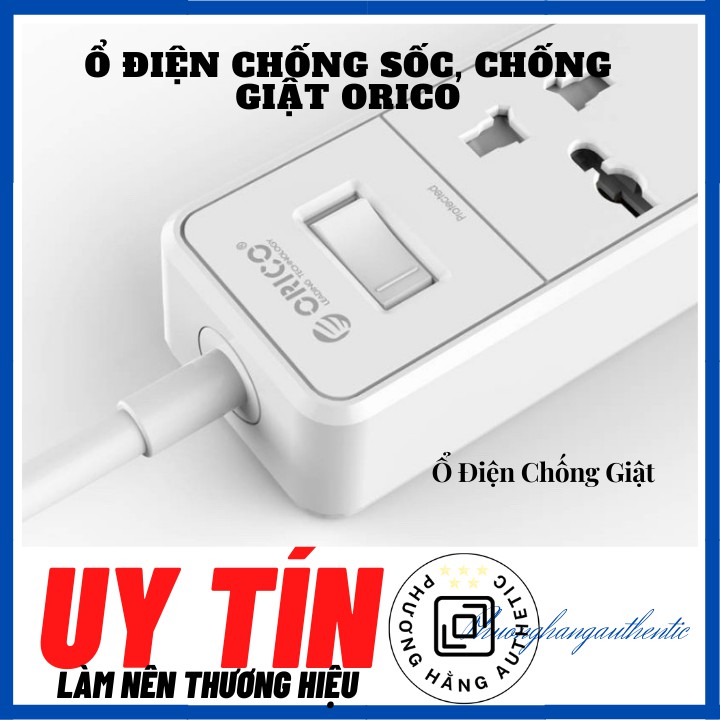 Ổ cắm điện Chống Sốc, Chống Giật đa năng ORICO, Ổ Cắm Điện 2500W Orico OSC-4A4U-UN