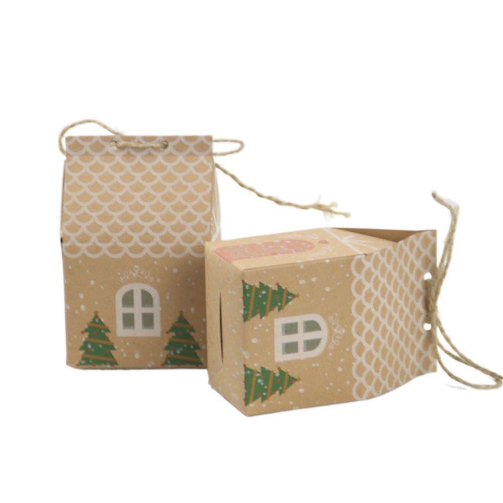 Set 10 Hộp Đựng Kẹo Làm Quà Giáng Sinh / Năm Mới