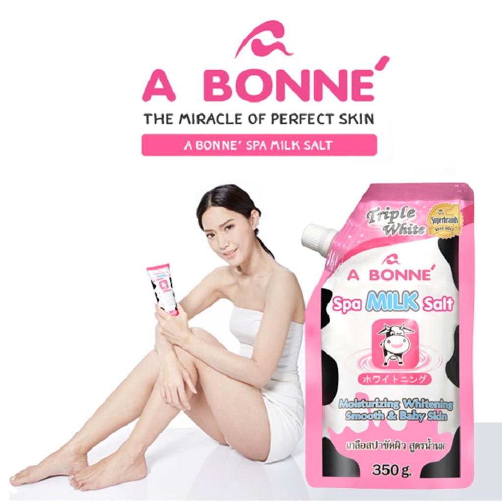 Muối Tăm Sữa Bò Abonne Spa Milk Salt Tẩy Tế Bào Chết Body Và Da Mặt Thái Lan Hương Sữa Tươi Thái Lan Túi 350g giá sỉ