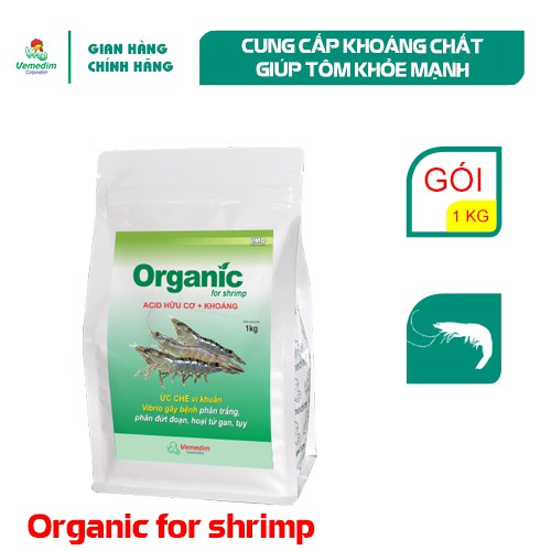 Vemedim Organic for shrimp Cung cấp khoáng chất cho tôm bóng vỏ, nặng cân, gói 1kg