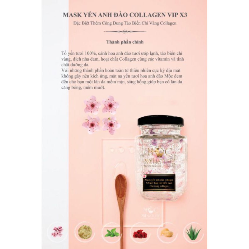 MỘC - Nạ yến tươi Collagen cao cấp hoa sáp Anh Đào VIP X3