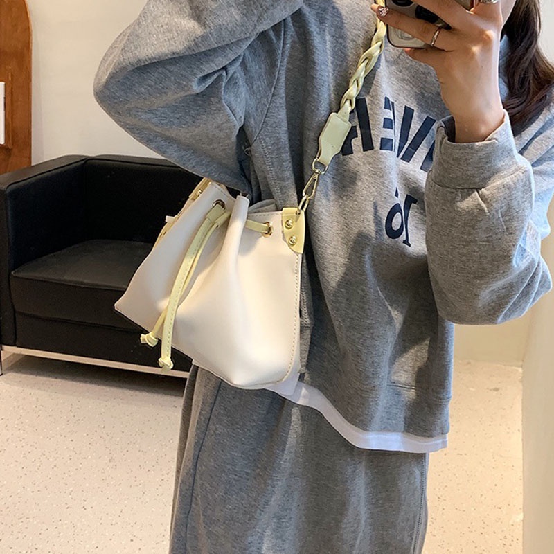 IELGY Túi Đeo Vai Màu Sắc Tương Phản Thời Trang Cho Nữ