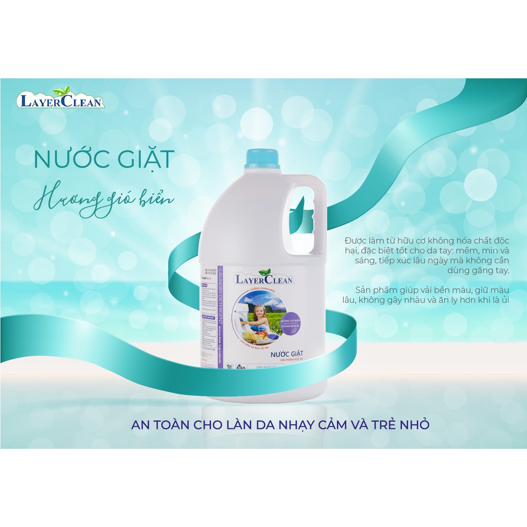 Nước Giặt Hữu Cơ Layer CLean 5L Hương Gió Biển