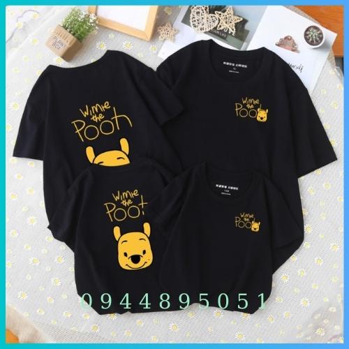 Áo thun đồng phục gia đình 3/4/5 người mẫu gấu pooh ngộ nghĩnh .Familystore