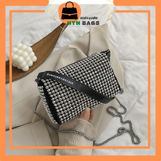 Túi đeo chéo nữ hynbags, túi xách nữ đính đá sang chảnh