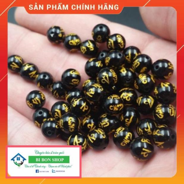 Hạt màu đen khắc chú làm handmade DIY - MH509