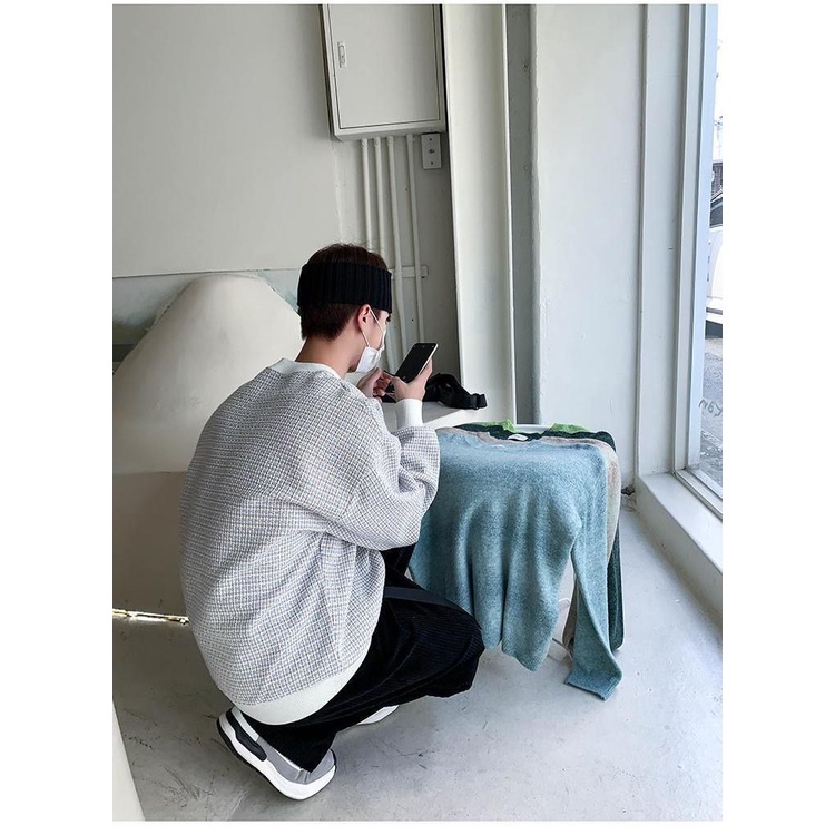 Áo sweater cổ tròn dáng rộng phong cách hàn quốc dành cho nam giới