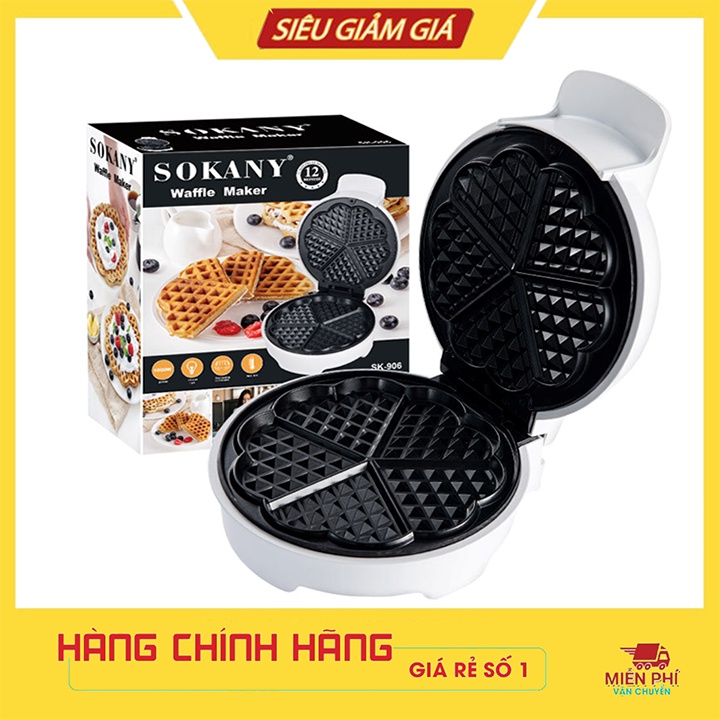 Máy Làm Bánh Waffle quế, bánh tổ ong Chính hãng SOKANY