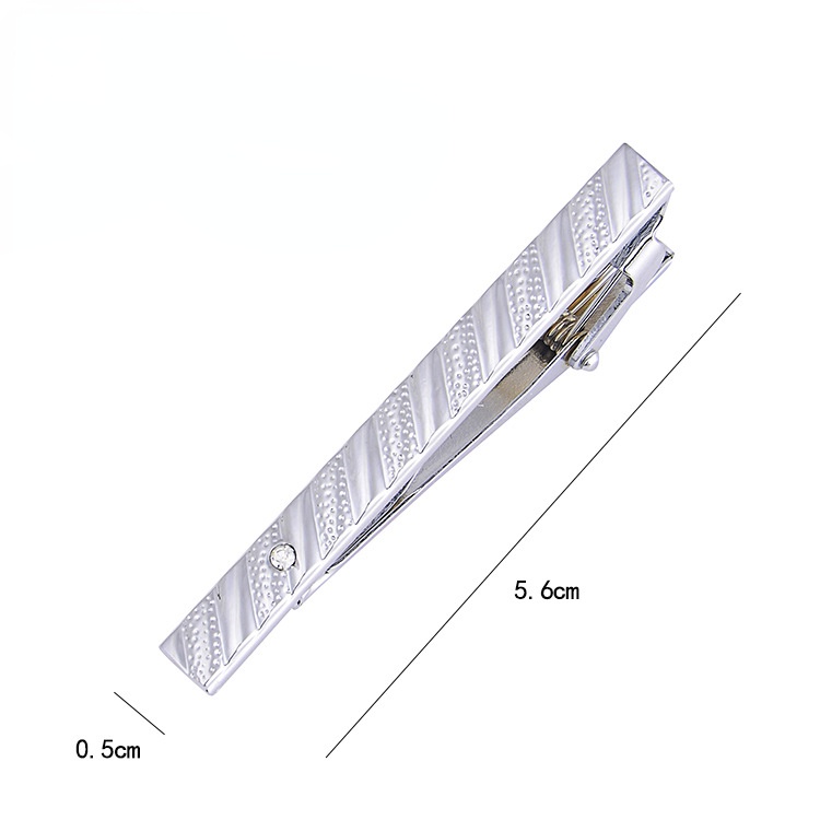 Kẹp Cà Vạt Màu Bạc Đơn Giản Thời Trang Cho Nam