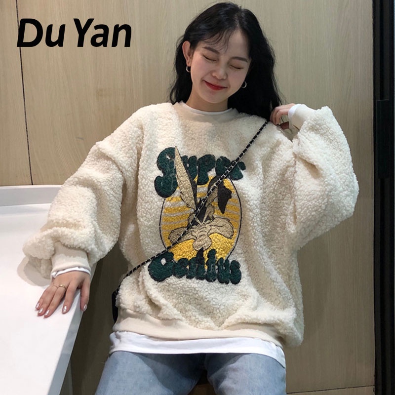 Áo Len Nữ Dài Tay Cổ Tròn Giả Hai Lớp Thời Trang Hàn