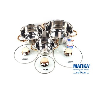 BỘ NỒI INOX 3 ĐÁY MATIKA MTK-C3
