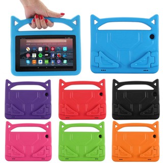 Ốp bảo vệ máy tính bảng màu trơn có giá đỡ đứng và tay cầm cho Amazon Kindle Fire HD 8 2018 8th
