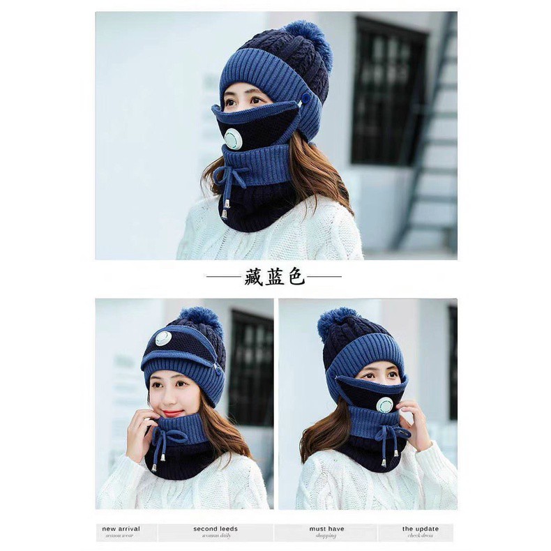 SET 3 MŨ , KHĂN ,KHẨU TRANG CHO NỮ GIỮ ẤM CỰC ĐỈNH CHỐNG LẠNH, CHỐNG BỤI HIỆU QUẢ