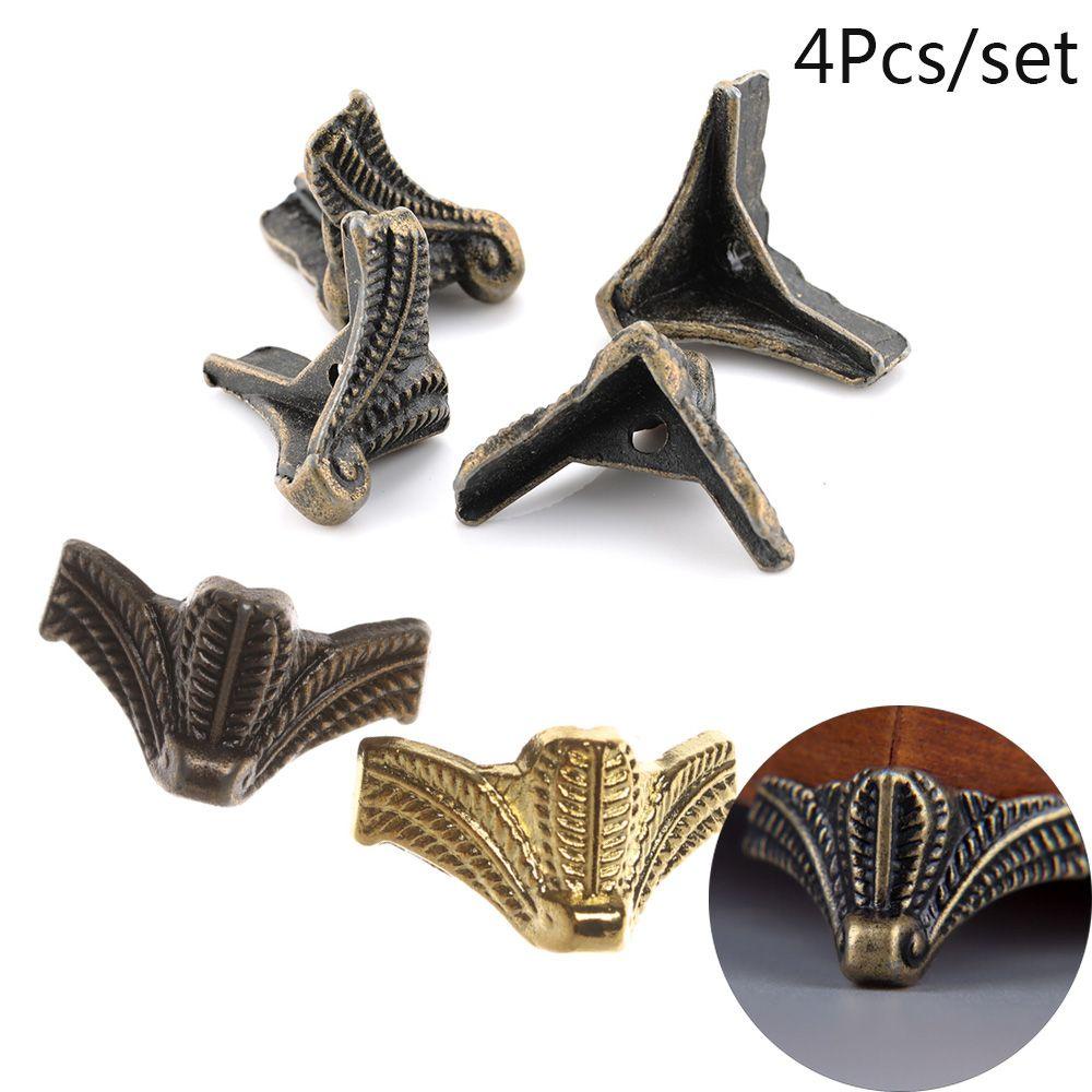 Set 4 Khung Kim Loại Gắn Góc Đồ Nội Thất DIY Phong Cách Vintage