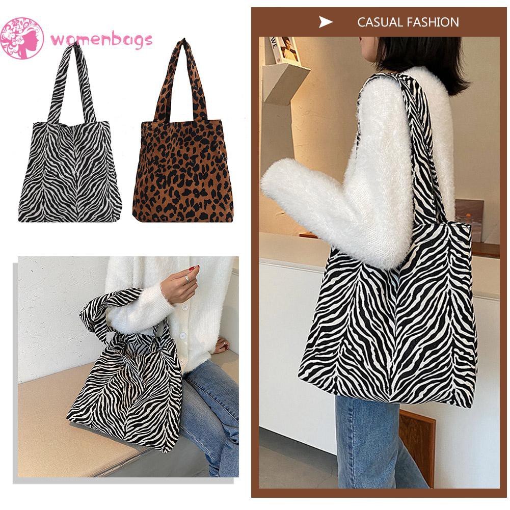 Túi Xách Kích Thước Lớn Họa Tiết Da Báo/Ngựa Vằn Cho Nữ