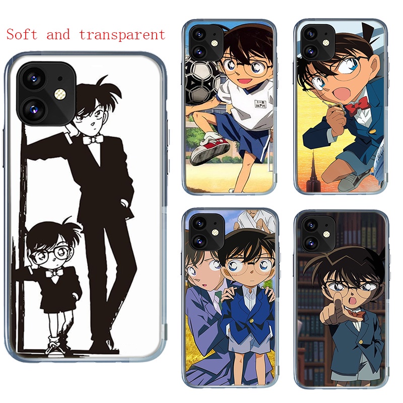 Ốp điện thoại trong suốt in hình thám tử conan cho iPhone 5 5s SE 6 Plus 6s Plus 7 Plus 8 Plus X XS SE 2020 XR XS Max