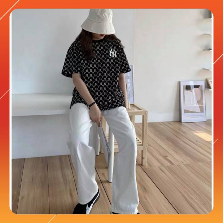 Áo thun NY unisex form rộng tay lỡ oversize nữ 🌸 Áo phông NY tay lỡ form rộng unisex thêu Hot trend [freeship ]  ANY