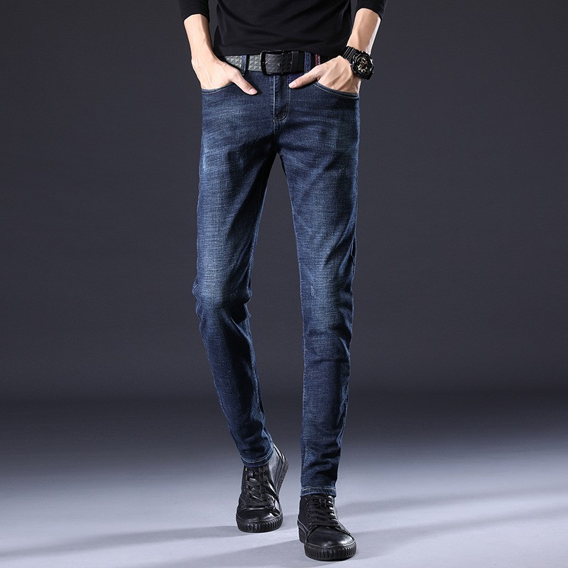 Quần Jeans Dài Màu Xám Khói Phong Cách Hàn Quốc Cho Nam Giới