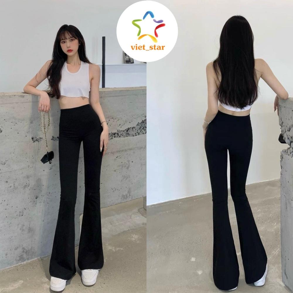 Quần Ống Loe Nữ Cạp Cao Dáng Dài, Quần Legging Nữ Ôm Ống Loe Form Xinh Tôn Dáng VIETSTAR