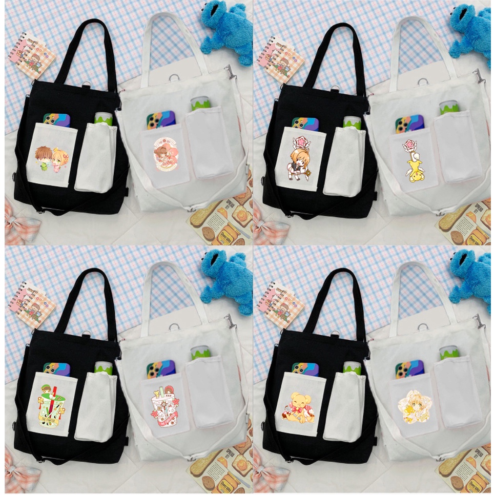 Túi Vải Tote Kiêm Balo doraemon TBL4 totoro vô diện chuột vàng shin  one piece sumikko jinbeisan kero CCS usagyu