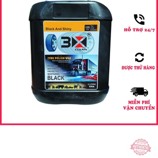 Nước dưỡng lốp cao su làm bóng lốp xe ô tô xe máy 3x clean 5 lít đen hơn bóng hơn bền hơn