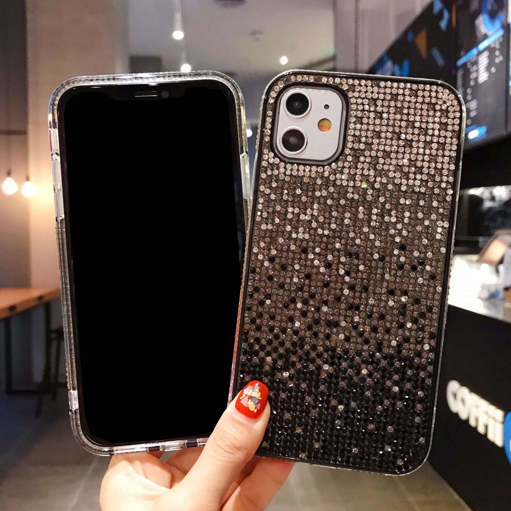 Ốp Điện Thoại Kim Cương Màu gradient Cho Iphone 13 14 Pro Max 12 XS Max 11