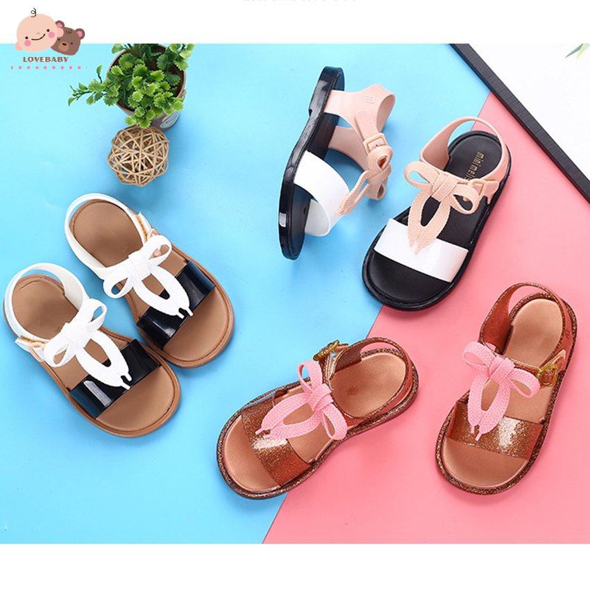 Giày Sandal Đính Nơ Chống Trượt Cho Bé Gái