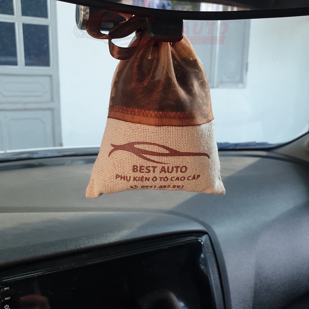 Túi cafe khử mùi ô tô không hóa chất 100g, túi cà phê treo xe ô tô, chống say xe khử mùi điều hòa, nguyên chất-Best Auto