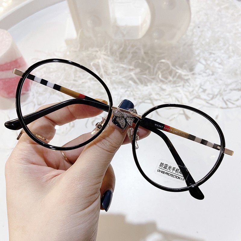 Mắt Kính Gọng Tròn Chống Ánh Sáng Xanh Thời Trang Cho Nam Nữjz2307