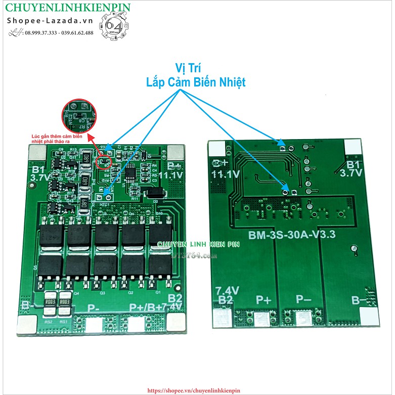 Mạch 3S 30A Full, bảo vệ Pin Lion (BL64_X)