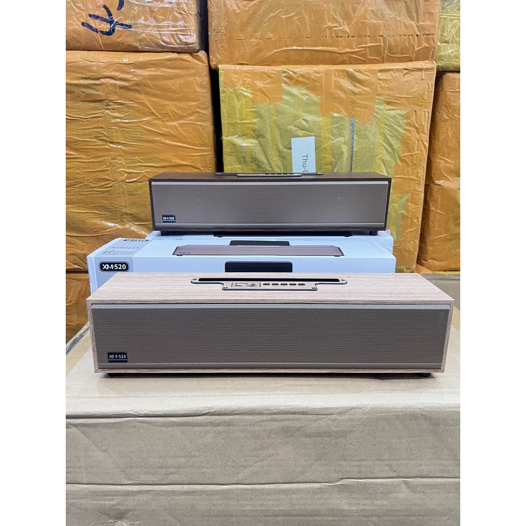 Loa Bluetooth XM 520 Bass Mạnh, Công Suất 20W, Vỏ Gỗ, Tặng Kèm Dây AUX, Âm Thanh Sống Động, Có Khe Giá Đỡ Điện Thoại