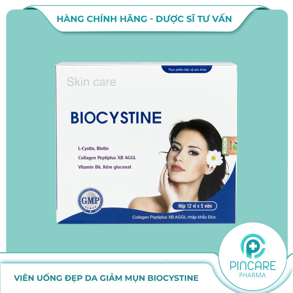 Viên uống Biocystine giảm mụn, đẹp da tóc - Hàng chính hãng - Nhà thuốc Pincare