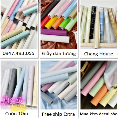 10m Giấy dán tường (decal cuộn) nhiều mẫu có keo sẵn bóc dán đơn giản