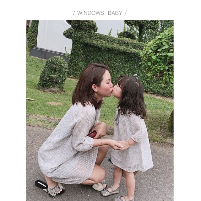 Set váy đôi mẹ - con gái hoa nhí suông