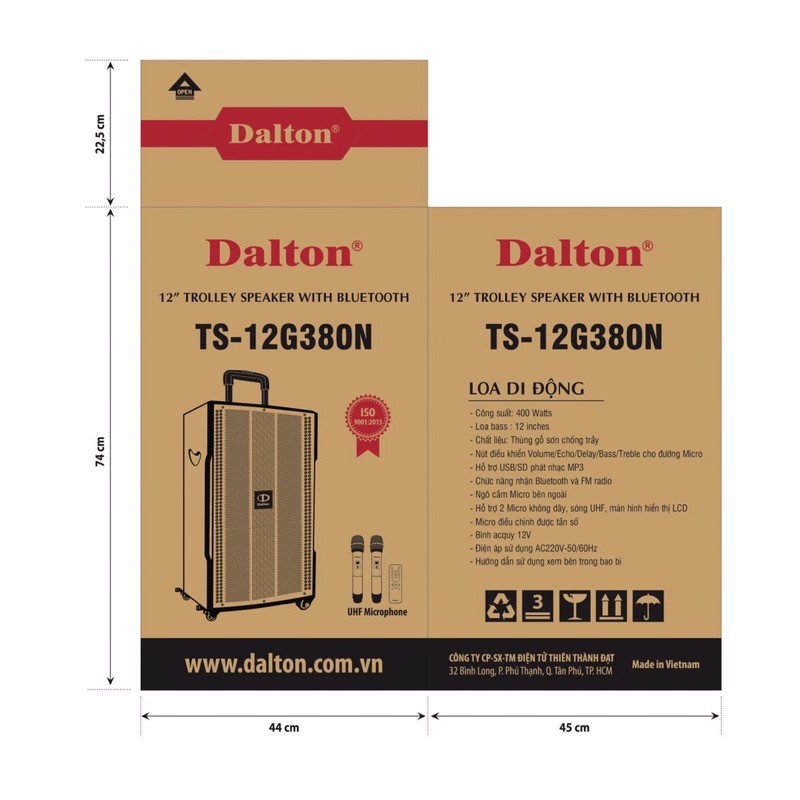 Loa kéo Dalton TS-12G380N (Bass 3 tấc, 400w)