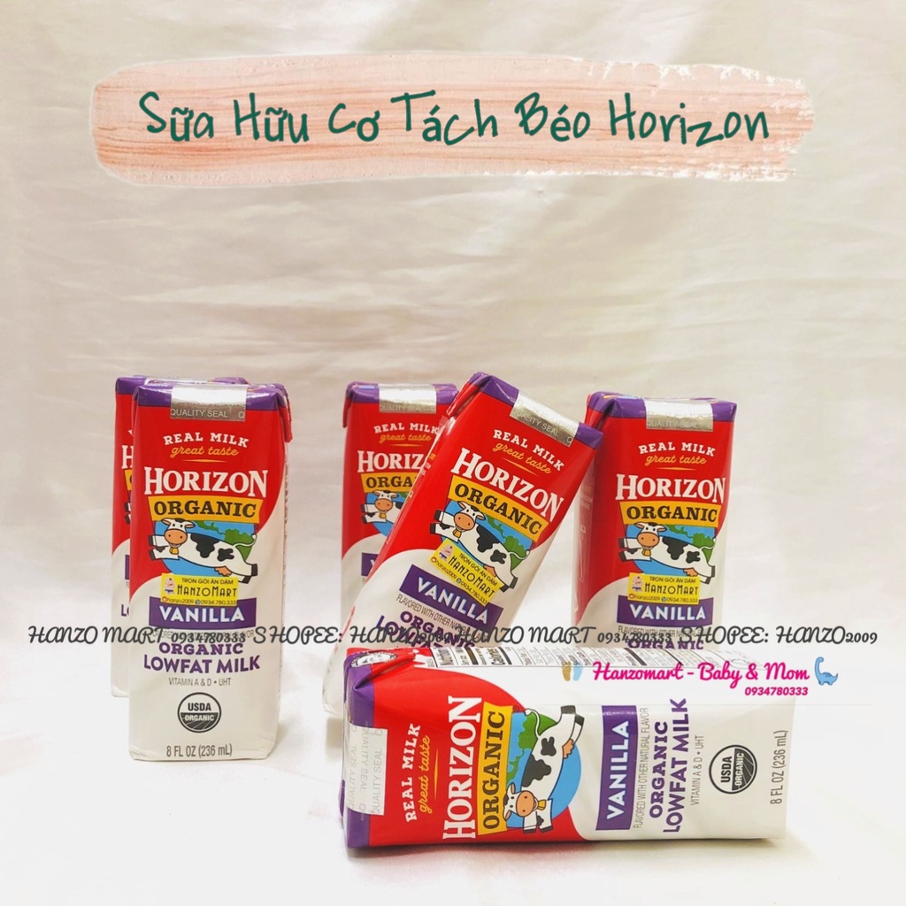 Sữa nước nguyên kem horizon organic hộp 236ml