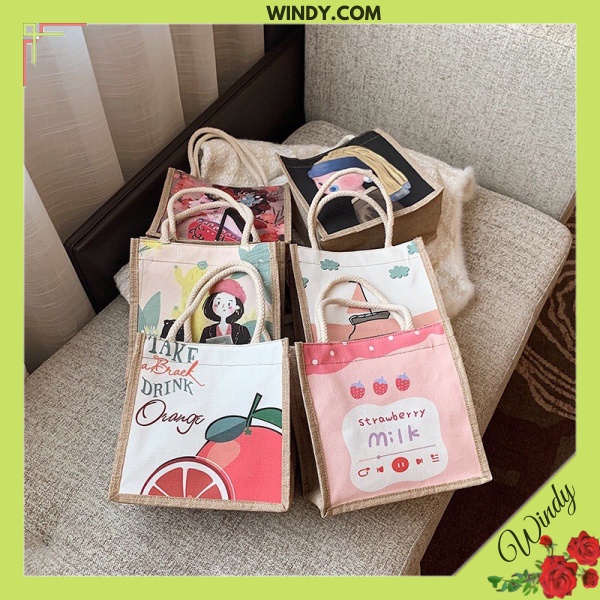 Túi cói mini đi biển nữ đẹp đi chơi thời trang dễ thương cute cá tính phong cách Vintage WD68